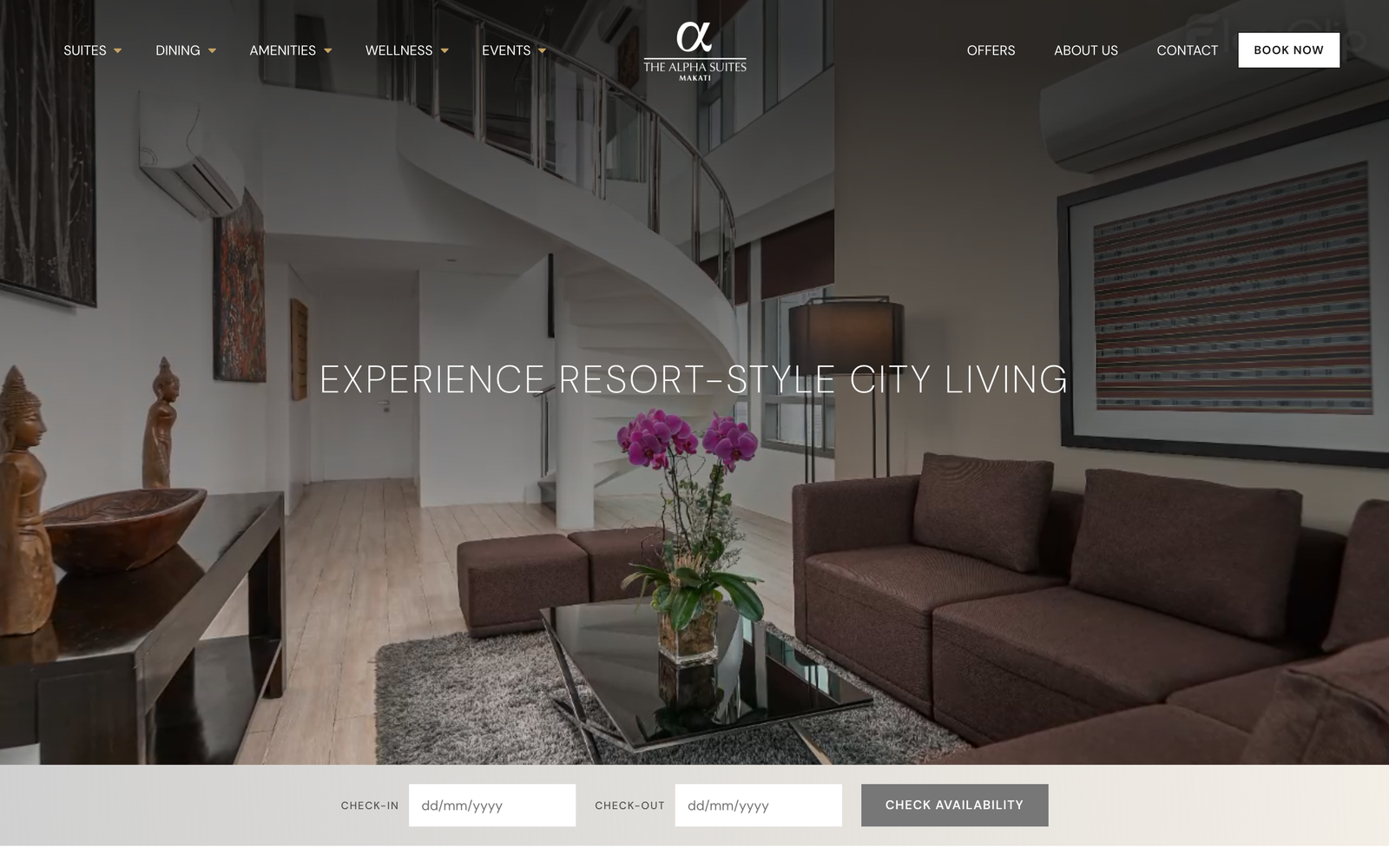 The Alpha Suites homepage screenshot