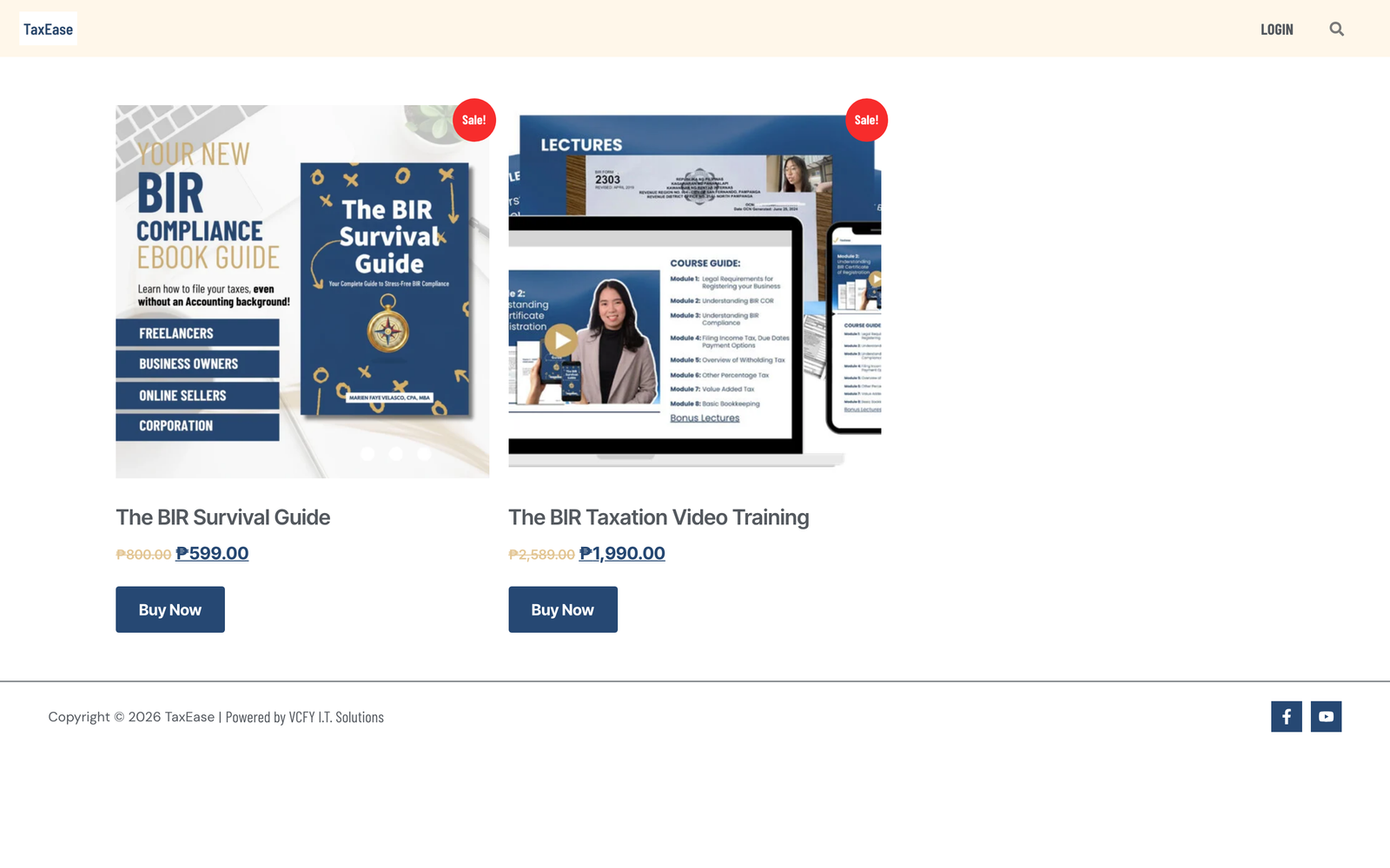 TaxEase Philippines homepage screenshot
